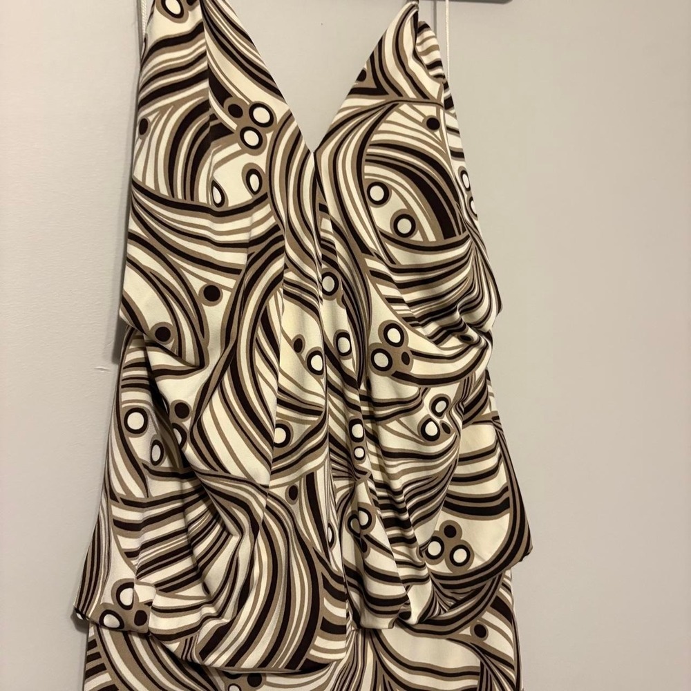Maggy London black and tan abstract dress - Picture 2 of 8